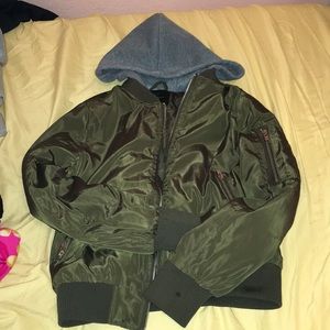 Army green bomber jacket